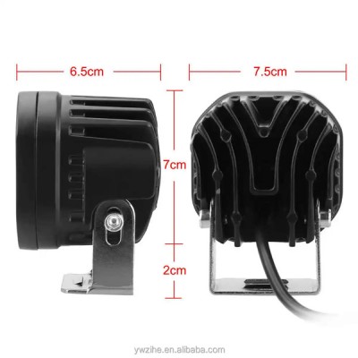 Σετ 2 Αδιάβροχα Προβολάκια Amber LED 9000lm Ομίχλης 80W Θερμού Φωτισμού 3500K Αυτοκινήτου, Μηχανής 12V & 24V IP67 & Διακόπτης ON , OFF