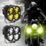 Σετ 2 Αδιάβροχα Προβολάκια Amber LED 9000lm Ομίχλης 80W Θερμού Φωτισμού 3500K Αυτοκινήτου, Μηχανής 12V & 24V IP67 & Διακόπτης ON , OFF