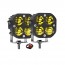 Σετ 2 Αδιάβροχα Προβολάκια Amber LED 9000lm Ομίχλης 80W Θερμού Φωτισμού 3500K Αυτοκινήτου, Μηχανής 12V & 24V IP67 & Διακόπτης ON , OFF