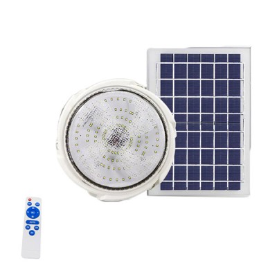 200W Αδιάβροχο Ηλιακό Φωτιστικό Οροφής LED Ψυχρού Λευκού Φωτισμού 6500K με Φωτοκύτταρο, Timer & Χειριστήριο - Solar LED Lamp Άσπρο