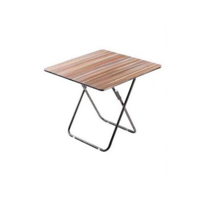 80x80x75cm Τετράγωνο Τραπέζι Πτυσσόμενο με Σκελετό Αλουμινίου και Ξύλινη Επιφάνεια