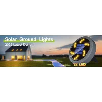 Σετ 4 τμχ  Ηλιακά Χωνευτά Αυτόνομα Φώτα  με 18LED Ψυχρού Φωτισμού Κήπου - Χώματος με Φωτοκύτταρο
