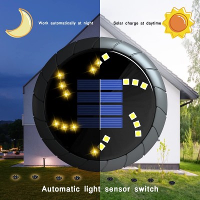 Σετ 4 τμχ  Ηλιακά Χωνευτά Αυτόνομα Φώτα  με 18LED Ψυχρού Φωτισμού Κήπου - Χώματος με Φωτοκύτταρο