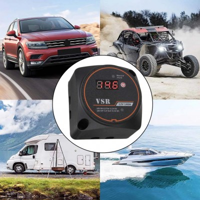 Universal Αδιάβροχο Ψηφιακό Βολτόμετρο - Ρελέ VSR 12V 140A με Προστασία Απομόνωσης & Υπέρτασης για Σκάφη, Φορτηγά, Αυτοκίνητα