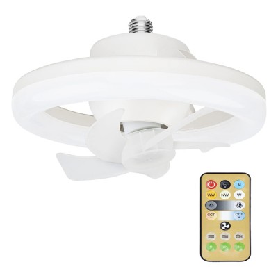 Φωτιστικό-Λάμπα Οροφής E27/220V 48W LED Dimmable με Ανεμιστήρα και Tηλεχειριστήριο