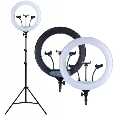 LED Ring Light Δαχτυλίδι 43cm, Φωτισμού 3200-5600K με Τρίποδο Δαπέδου & Τριπλή Βάση για Κινητών - LiveStream, Φωτογραφίσεις, Video