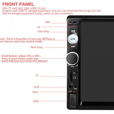 Android Multimedia GPS Οθόνη Αφής 7" TFT 2 DIN Wifi με Ελληνικό Μενού, Play Store, Maps, Bluetooth, Handsfree, MP5, MP3, USB, SD, FM, AUX, TV