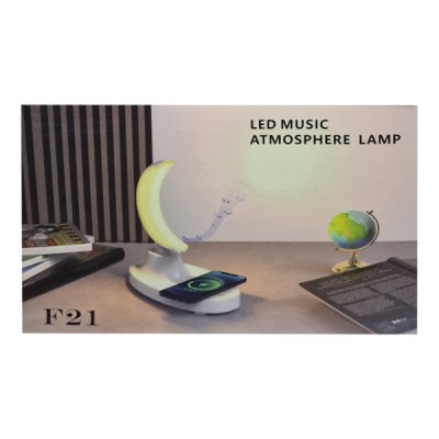 Επιτραπέζιο Φωτιστικό Αφής LED  με Ηχείο Bluetooth και Βάση Ασύρματης Φόρτισης F21 Music Atmosphere Lamp