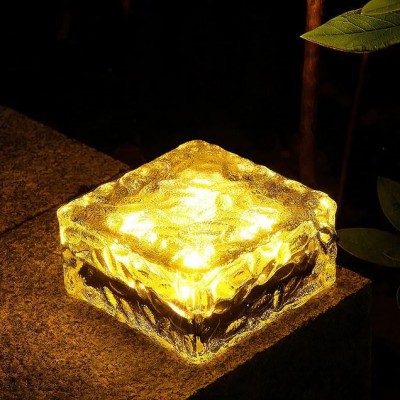 Ηλιακό Φωτιστικό Κήπου Παγοκύβος Ice cube solar light με 4Led Θερμού Λευκού Φωτισμού