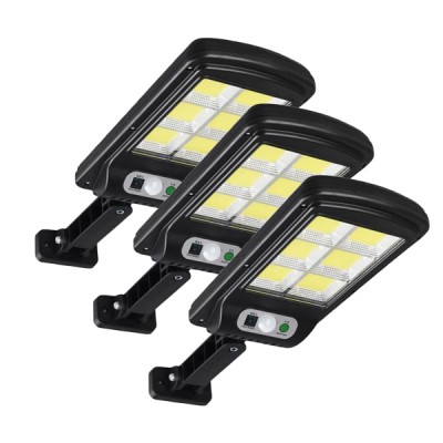 3x Αδιάβροχοι Ηλιακοί Προβολείς  6 COB LED 450W  - Φωτιστικά Δρόμου με Τηλεχειριστήριο, Ανιχνευτή Κίνησης, Φωτοκύτταρο & Φωτοβολταϊκό Πάνελ W-756-6x3