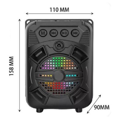 Mίνι Φορητό Ηχείο Bluetooth Karaoke Party – Subwoofer 3"/8W με Διακοσμητικό Φωτισμό LED ZQS-1315