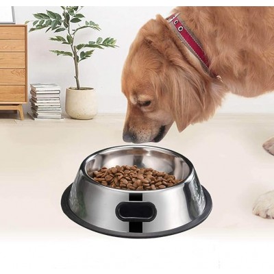 Ανοξείδωτο Πιάτο Σκύλου Φαγητού & Νερού Με Λάστιχο 18cm