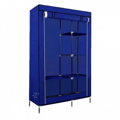 105x45x175cm Μεγάλη Υφασμάτινη Φορητή Ντουλάπα με Μεταλλικό Σκελετό για Ρούχα & Λευκά Είδη