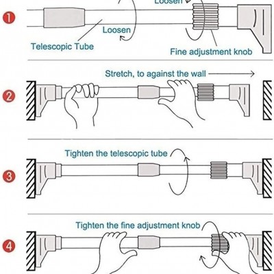 Τηλεσκοπική Ράβδος 22χιλ από Ανοξείδωτο Χάλυβα 70-120εκ για Κρέμασμα Ρούχων και Κουρτινών