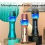 Ασύρματο Μικρόφωνο Karaoke με Ενσωματωμένο Ηχείο, Led Light BT Q99 Τυρκουάζ