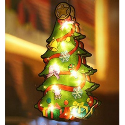 Χριστουγεννιάτικη Κρεμαστή Φιγούρα Δέντρο Μπαταρίας με Βεντούζα και 20 LED 45x24x3cm