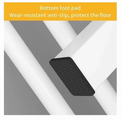 Μεταλλική Διπλή Κρεμάστρα Δαπέδου Παπουτσοθήκη Γκαρνταρόμπα Τρόλεϊ 110x54x150cm Μαύρη