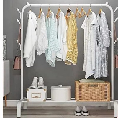 Μεταλλική Διπλή Κρεμάστρα Δαπέδου Παπουτσοθήκη Γκαρνταρόμπα Τρόλεϊ 110x54x150cm Μαύρη