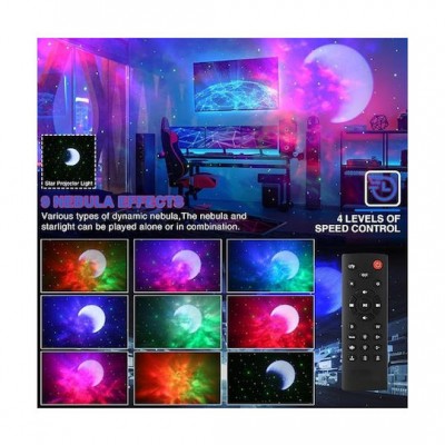 Led Φωτιστικό - Ηχείο Bluetooth Προτζέκτορας Nebula Αστροναύτη