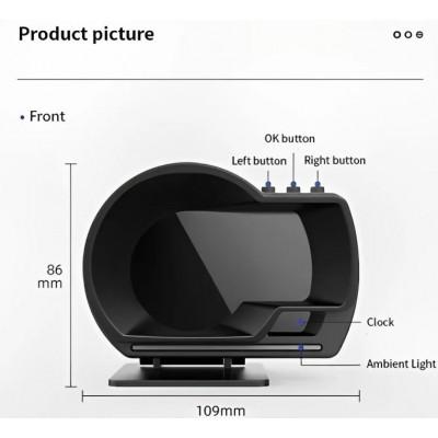 Ψηφιακή TFT Οθόνη Ενδείξεων Αυτοκινήτου OBD2 HUD Ταχύμετρο, Στροφόμετρο, Πίεσης Ελαστικών, Κατανάλωση Καυσίμου - HUD Head Up Display