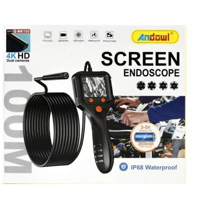 Andowl® Αδιάβροχη Ασύρματη Ενδοσκοπική Διπλή Κάμερα 2K HD με WiFI & Οθόνη 4.5" με Λειτουργία Βίντεο & Φωτογραφίας