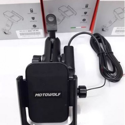 Motowolf® Αδιάβροχη Βάση Κινητού με Έξυπνη Φόρτιση USB 2.1A