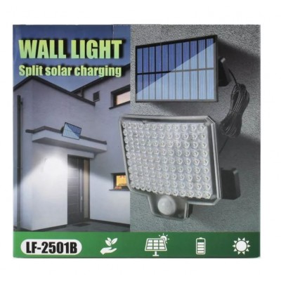Ηλιακό Φωτιστικό Τοίχου με Αισθητήρα Κίνησης & Φωτοκύτταρο 1W 102 LED LF-1728A