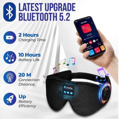 Μάσκα Ύπνου Bluetooth  3D52 με Ενσωματωμένα Ασύρματα Ακουστικά για Android και Ios