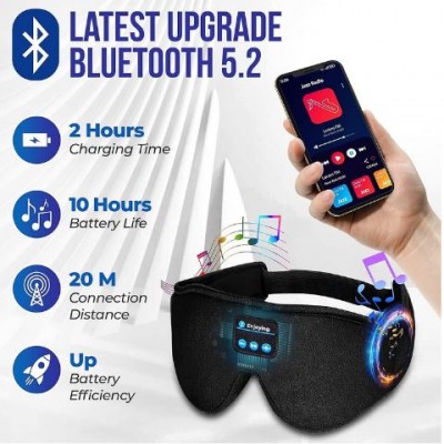 Μάσκα Ύπνου Bluetooth  3D52 με Ενσωματωμένα Ασύρματα Ακουστικά για Android και Ios