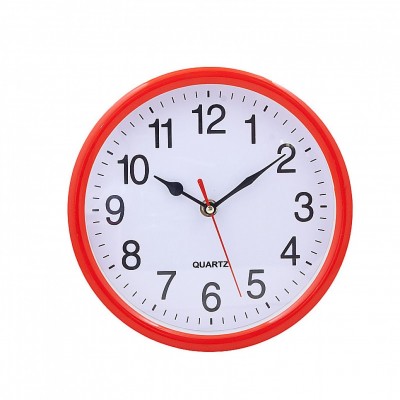 Εντυπωσιακό  Ρολόι Τοίχου Quartz Πλαστικό/Τζάμι, διαμέτρου 22cm Κόκκινο