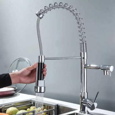 Διπλή Μπαταρία Πάγκου Νεροχύτη Με Σπιράλ WT-5010