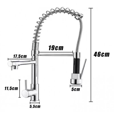 Διπλή Μπαταρία Πάγκου Νεροχύτη Με Σπιράλ WT-5010