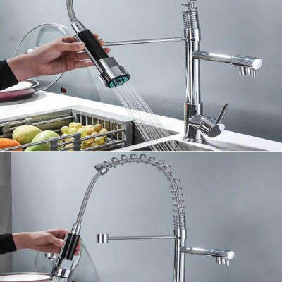 Διπλή Μπαταρία Πάγκου Νεροχύτη Με Σπιράλ WT-5010