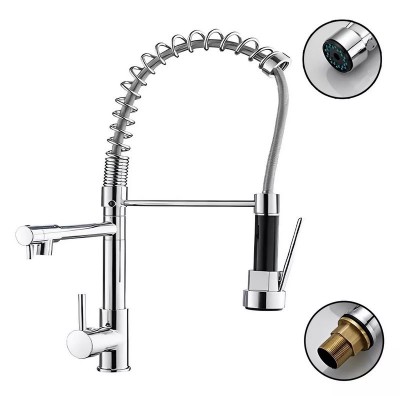 Διπλή Μπαταρία Πάγκου Νεροχύτη Με Σπιράλ WT-5010