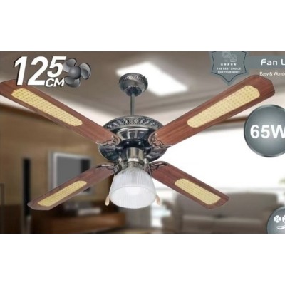 Ανεμιστήρας Οροφής 125cm με Φως και Τηλεχειριστήριο Καφέ Hoomei