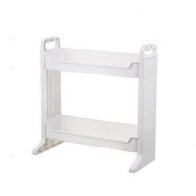51.5x55x21cm Αποθηκευτική Επιτραπέζια Ραφιέρα Βάση Οργάνωσης με 2 Ράφια Πλαστική Λευκή