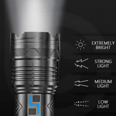 Επαγγελματικός Φακός Led 90Watt KLS-10009 με Εμβέλεια 1000 Μέτρα και Φωτεινότητα 10000LM