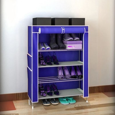 54x25x72cm Υφασμάτινη Παπουτσοθήκη με 4 Ράφια και Μεταλλικό Σκελετό
