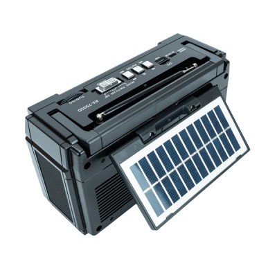 Ηλιακό Φορητό Ηχείο 2x5w Bluetooth με Αναλογικό Ραδιόφωνο AM-FM,  με Ηλιακό Πάνελ RX-750SD