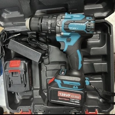 Επαναφορτιζόμενο Δραπανοκατσάβιδο με 2 Μπαταρίες 128VF με Βαλιτσάκι Μεταφοράς