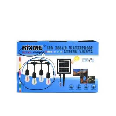 Αδιάβροχη Ηλιακή Γιρλάντα Εξωτερικού Χώρου 10LED 10m RGB Φωτισμού RZ.LXY-10M10D