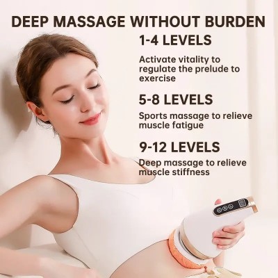 LH2005 Συσκευή Μασάζ Σώματος 360° Με Δόνηση Υψηλής Συχνότητας Και 3 Εναλλάξιμες Κεφαλές