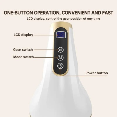 LH2005 Συσκευή Μασάζ Σώματος 360° Με Δόνηση Υψηλής Συχνότητας Και 3 Εναλλάξιμες Κεφαλές