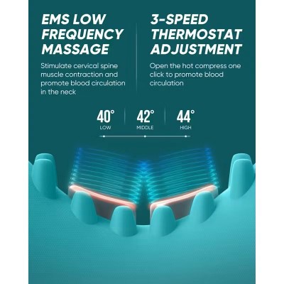 Θερμαινόμενο Μαξιλάρι Αυχενικής Έλξης με EMS-Ηλεκτροθεραπεία