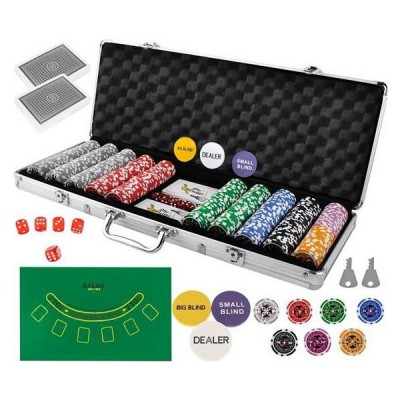 Σετ 500 Μάρκες Poker 10gr Σε Βαλίτσα Με 5 Τράπουλες Και Τσόχα