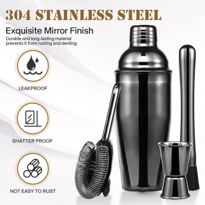 Επαγγελματικό Σετ Κοκτέιλ Bartender Purism 11 Τεμαχίων Ανοξείδωτο Με Βάση Bamboo