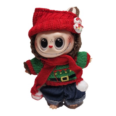 Κούκλα-Μπρελόκ Τύπου Labubu Γιορτινή Έκδοση 17cm