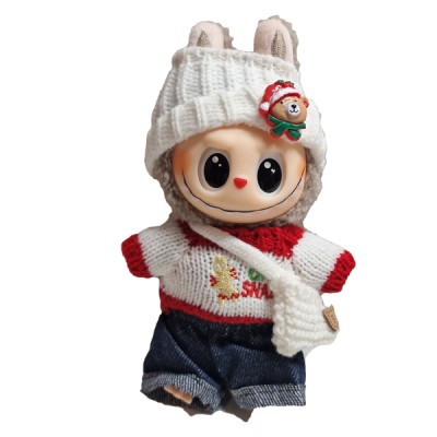 Κούκλα-Μπρελόκ Τύπου Labubu Γιορτινή Έκδοση 17cm