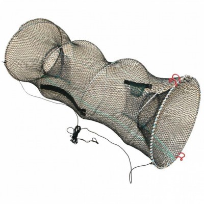 30x60cm Πτυσσόμενη Στρογγυλή Παγίδα Ψαριών Και Θαλασσινών 3 με Διπλή Είσοδο