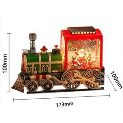 Διακοσμητικό Χριστουγεννιάτικο Τρενάκι με LED Φωτισμό & Εφέ Χιονόπτωσης 18cm